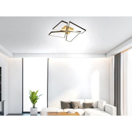 LED Dimmbares Deckenleuchte LED/115W/230V 3000-6500K Braun/Schwarz + Fernbedienung