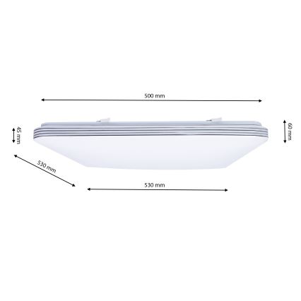 LED Dimmbares Deckenleuchte PALERMO LED/72W/230V + Fernbedienung