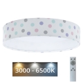 LED Dimmbares Kinder-Deckenleuchte SMART GALAXY KIDS LED/24W/230V 3000-6500K bunte Punkte + Fernbedienung