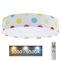 LED Dimmbares Kinder-Deckenleuchte SMART GALAXY KIDS LED/24W/230V 3000-6500K bunte Punkte + Fernbedienung