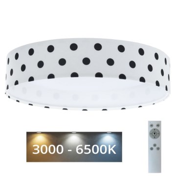 LED Dimmbares Kinder-Deckenleuchte SMART GALAXY KIDS LED/24W/230V 3000-6500K Punkte Weiß/Schwarz + Fernbedienung