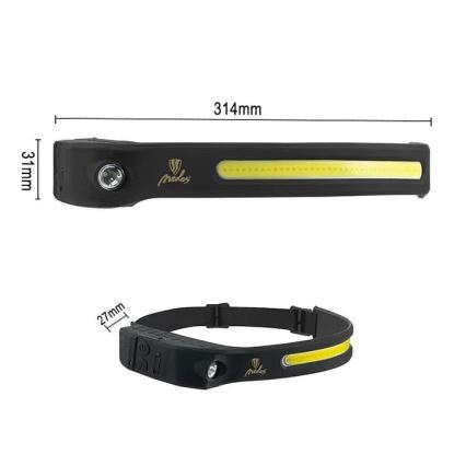 LED wiederaufladbare Stirnlampe mit Dimmfunktion und Sensor LED/8W/5V IP44 570 lm 2000 mAh