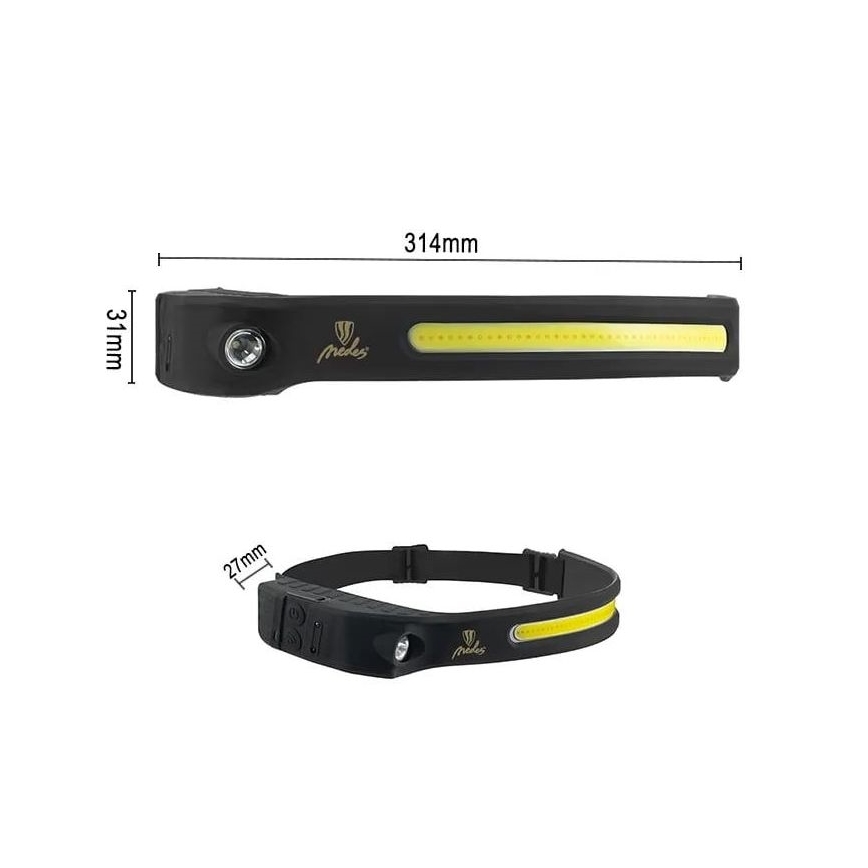 LED wiederaufladbare Stirnlampe mit Dimmfunktion und Sensor LED/8W/5V IP44 570 lm 2000 mAh