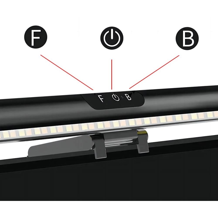 LED dimmbares Touch-Monitorlicht LED/5W/5V 3000/4000/5000/6000K 42 cm schwarz