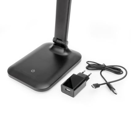 LED Dimmbares Touch Tischlicht mit USB-Anschluss REMUS LED/5W/230V Schwarz