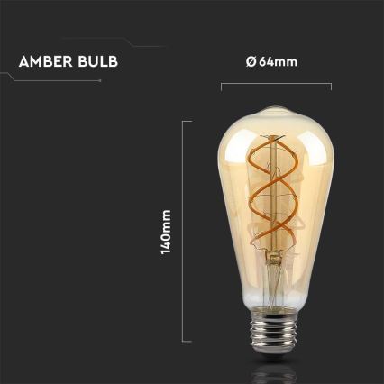 LED-Dimmable Glühbirne FILAMENT ST64 E27/4,8W/230V 1800K