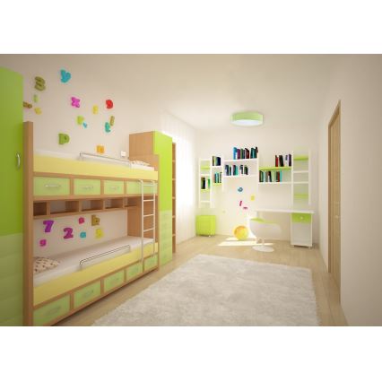 LED Dimmbares Kinder-Deckenleuchte SMART GALAXY KIDS LED/24W/230V 3000-6500K grüne/weiße Punkte + Fernbedienung