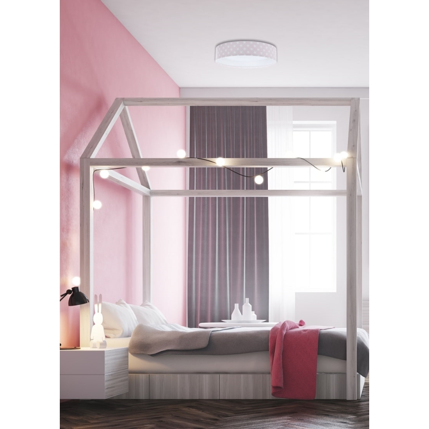 LED Dimmbares Kinder-Deckenleuchte SMART GALAXY KIDS LED/24W/230V 3000-6500K Sternchen rosa/weiß + Fernbedienung