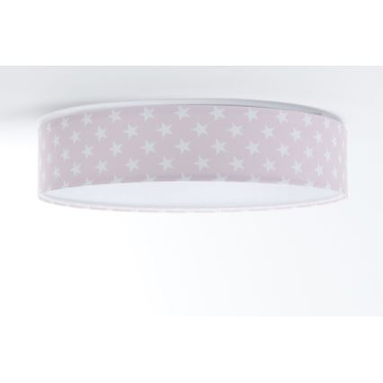 LED Dimmbares Kinder-Deckenleuchte SMART GALAXY KIDS LED/24W/230V 3000-6500K Sternchen rosa/weiß + Fernbedienung