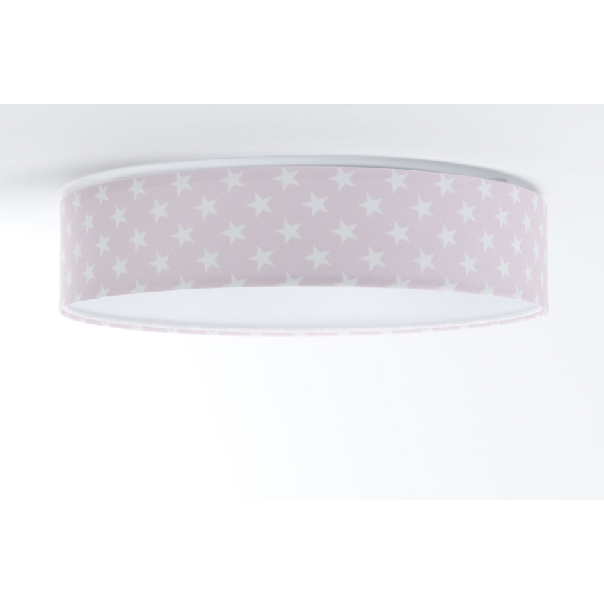 LED Dimmbares Kinder-Deckenleuchte SMART GALAXY KIDS LED/24W/230V 3000-6500K Sternchen rosa/weiß + Fernbedienung