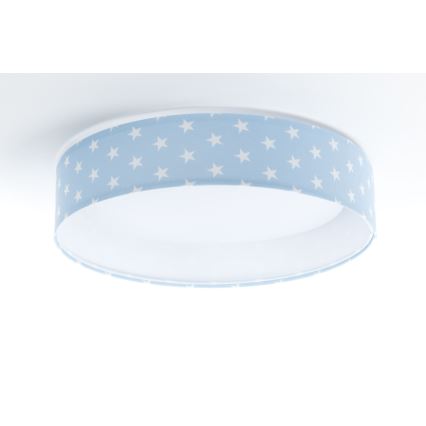 LED Dimmbares Kinder-Deckenleuchte SMART GALAXY KIDS LED/24W/230V 3000-6500K Sternenmuster blau/weiß + Fernbedienung