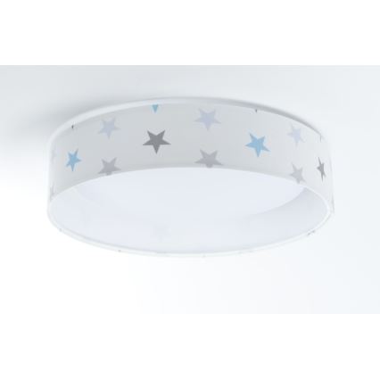 LED Dimmbares Kinder-Deckenleuchte SMART GALAXY KIDS LED/24W/230V 3000-6500K Sternchen Weiß/Grau/Blau + Fernbedienung