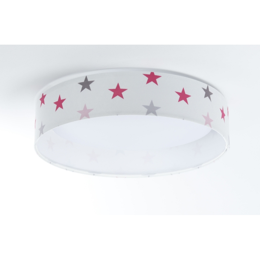 LED Dimmbares Kinder-Deckenleuchte SMART GALAXY KIDS LED/24W/230V 3000-6500K Sternchen Weiß/Rosa/Grau + Fernbedienung