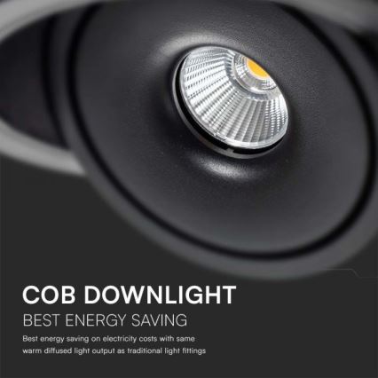 LED Einbau-Spotleuchte LED/12W/230V 3000/4000/6400K Ø 12 cm schwarz