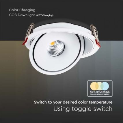 LED Einbau-Spotleuchte LED/12W/230V 3000/4000/6400K Ø 12 cm Weiß