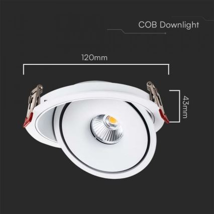 LED Einbau-Spotleuchte LED/12W/230V 3000/4000/6400K Ø 12 cm Weiß