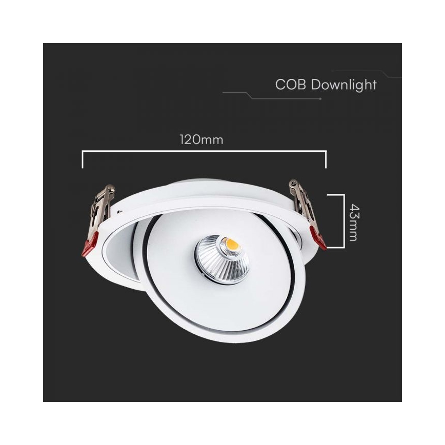 LED Einbau-Spotleuchte LED/12W/230V 3000/4000/6400K Ø 12 cm Weiß