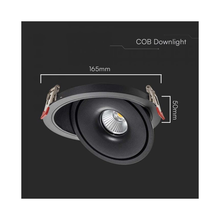 LED Einbau-Spotleuchte LED/20W/230V 3000/4000/6400K Ø 16,5 cm schwarz