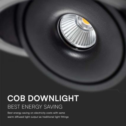 LED Einbau-Spotleuchte LED/28W/230V 3000/4000/6400K Ø 20 cm schwarz