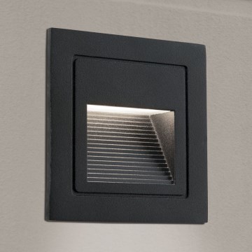 LED-Einbaubeleuchtung LORO LED/2W/230V IP65 schwarz