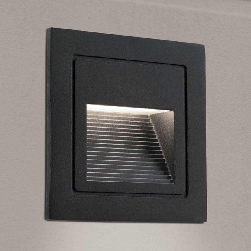 LED-Einbaubeleuchtung LORO LED/2W/230V IP65 schwarz