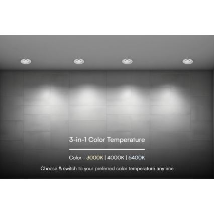 LED Einbauleuchte LED/18W/230V 3000/4000/6400K Ø 10,6 cm Weiß