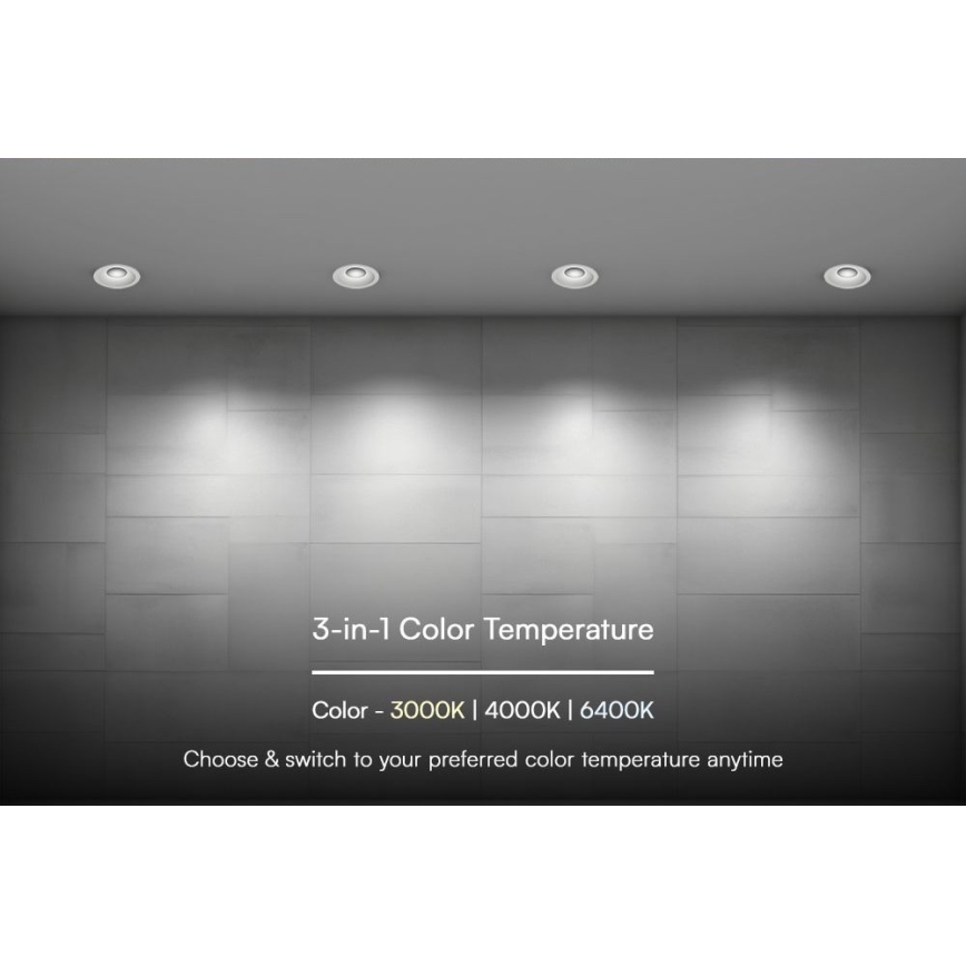 LED Einbauleuchte LED/18W/230V 3000/4000/6400K Ø 10,6 cm Weiß
