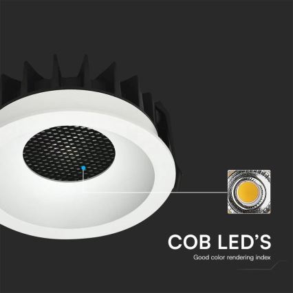 LED Einbauleuchte LED/18W/230V 3000/4000/6400K Ø 10,6 cm Weiß