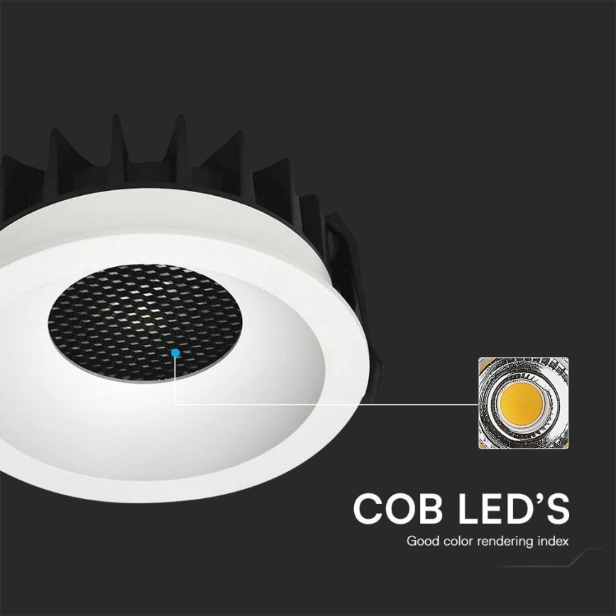 LED Einbauleuchte LED/18W/230V 3000/4000/6400K Ø 10,6 cm Weiß