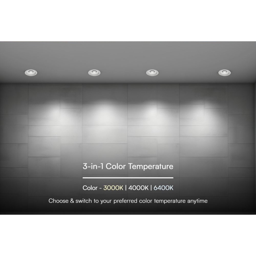 LED Einbauleuchte LED/24W/230V 3000/4000/6400K Ø 13,5 cm Weiß