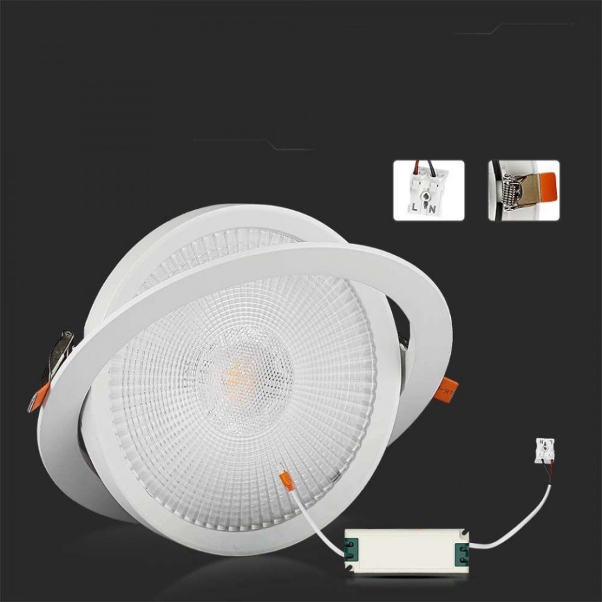LED-Einbauleuchte SAMSUNG CHIP LED/20W/230V 6400K