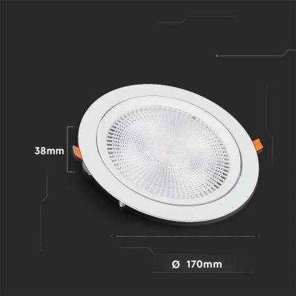 LED-Einbauleuchte SAMSUNG CHIP LED/20W/230V 6400K