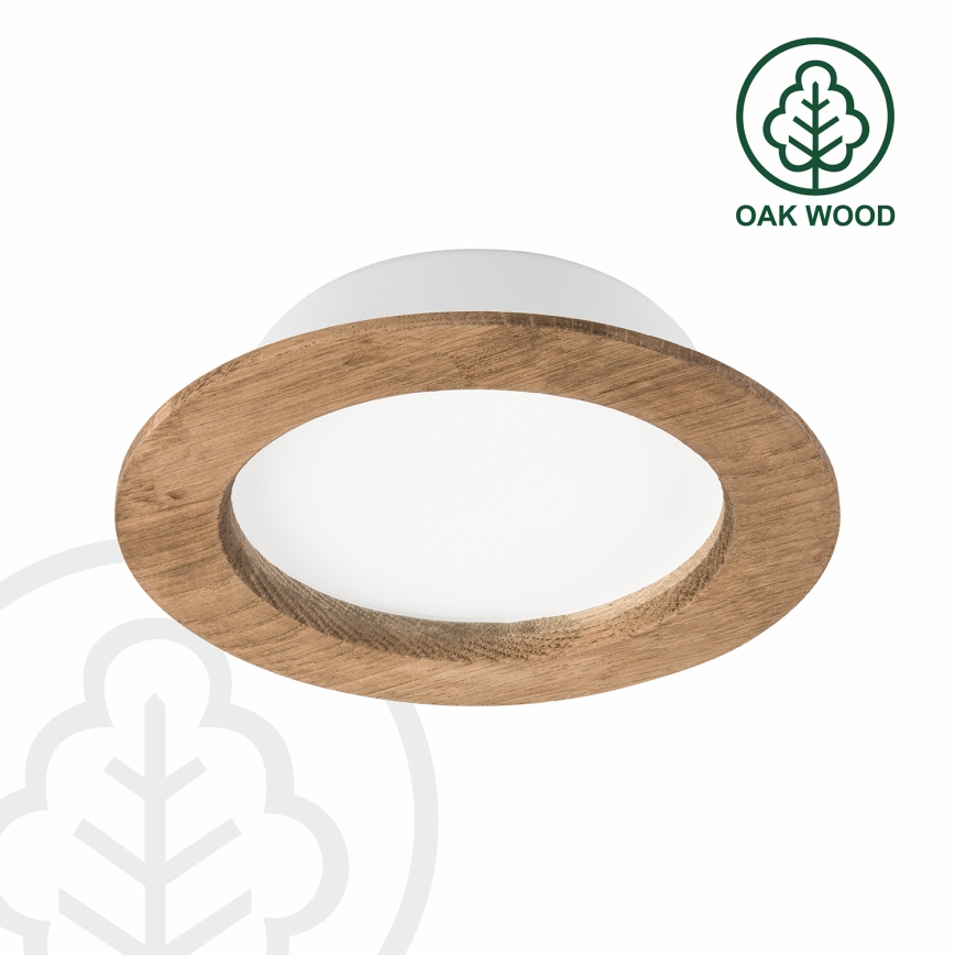 LED Einbauleuchte WOODY SPOT LED/12,5W/230V 4000K Nussbaum Ø 16 cm