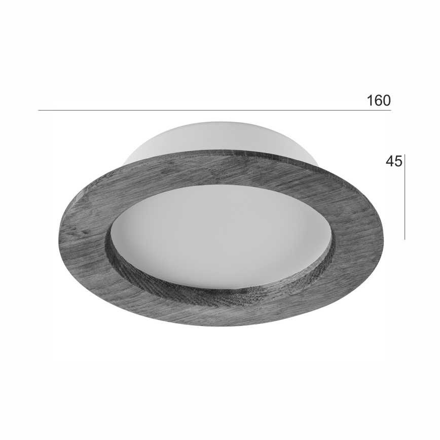 LED Einbauleuchte WOODY SPOT LED/12,5W/230V 4000K Nussbaum Ø 16 cm