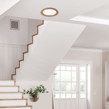 LED Einbauleuchte WOODY SPOT LED/23,5W/230V 4000K Nussbaum Ø 23,5 cm