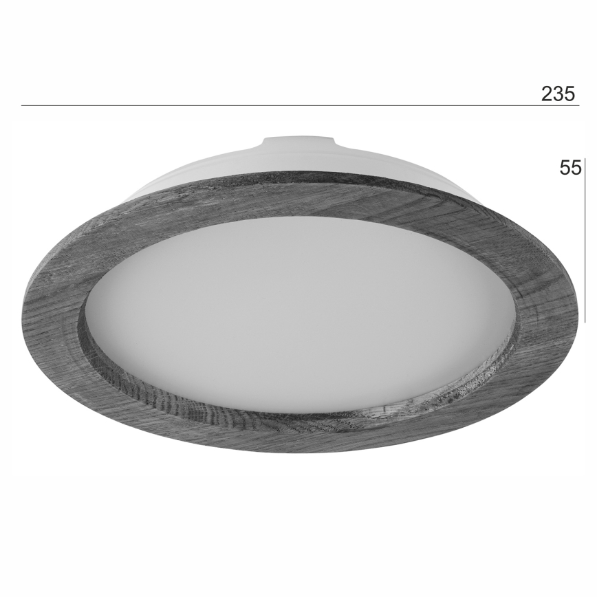 LED Einbauleuchte WOODY SPOT LED/23,5W/230V 4000K Nussbaum Ø 23,5 cm