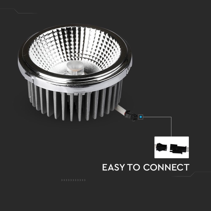LED Einbaustrahler LED/20W/230V 6400K 40°/20° d 11 cm glänzendes Chrom