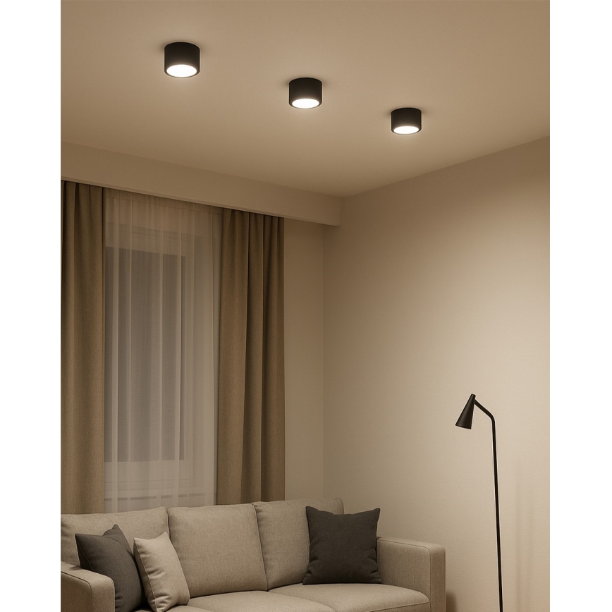 LED-Einbaustrahler LED/5W/230V 3000/4000/6400K Ø 7,5 cm schwarz