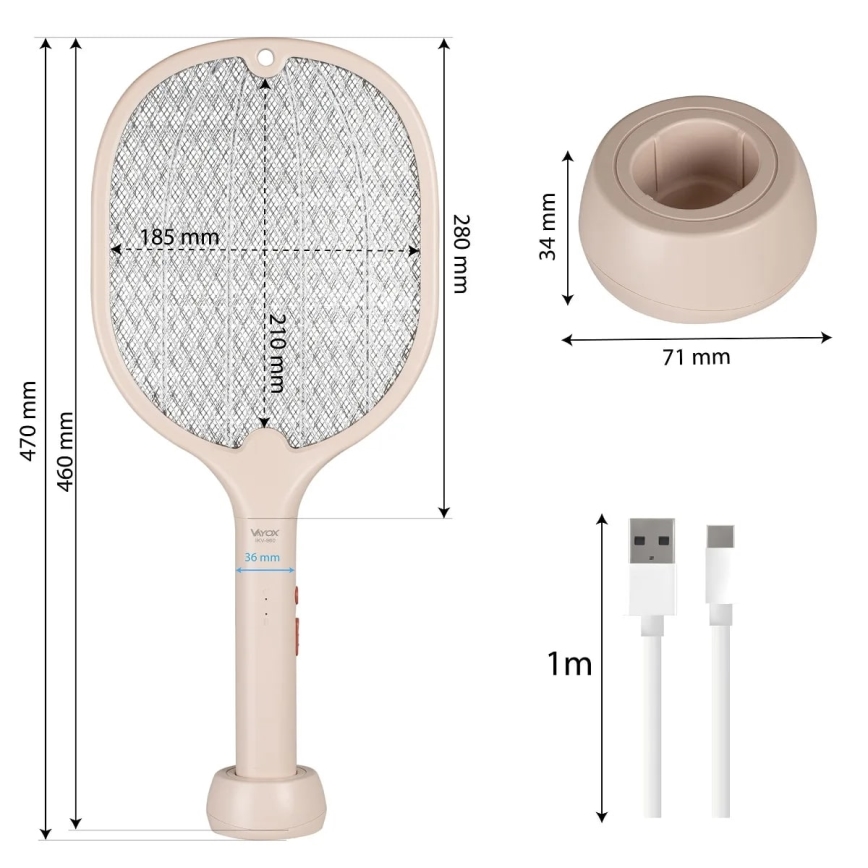 LED Elektrische Insektenfalle 2in1 500 mAh/5V Beige