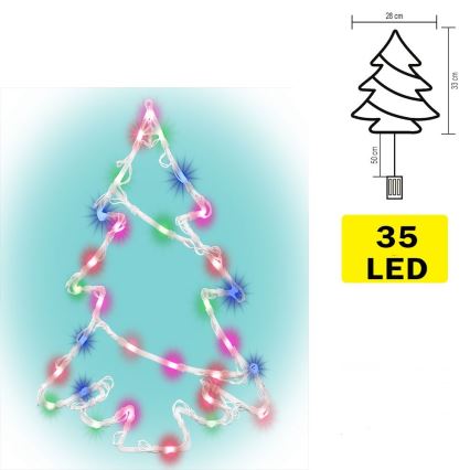 LED Fensterdekoration 35xLED/3xAA multicolor