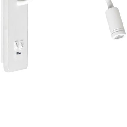 LED Flexibles Wandleuchte mit USB BASE 1xLED/8W+1xLED/2W/230V Weiß