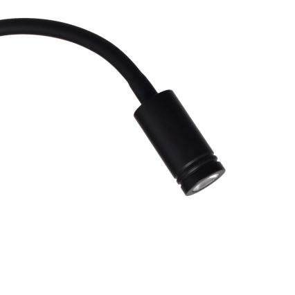 LED Flexibler Wandleuchte BASE 1xLED/8W+1xLED/2W/230V schwarz/silber