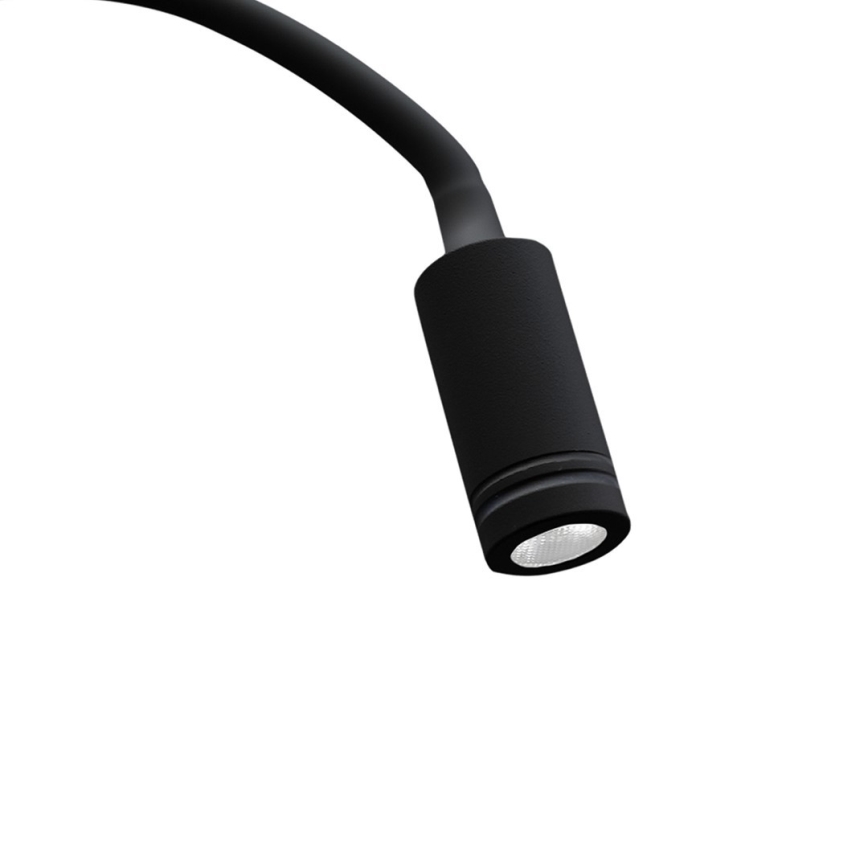 LED Flexibles Wandleuchte mit USB BASE 1xLED/8W+1xLED/2W/230V schwarz