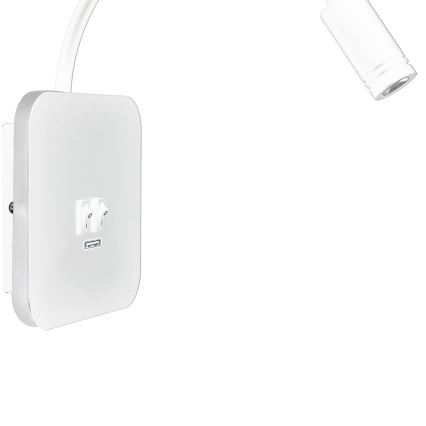 LED Flexibler Wandleuchte mit USB BASE 1xLED/8W + 1xLED/2W/230V weiß