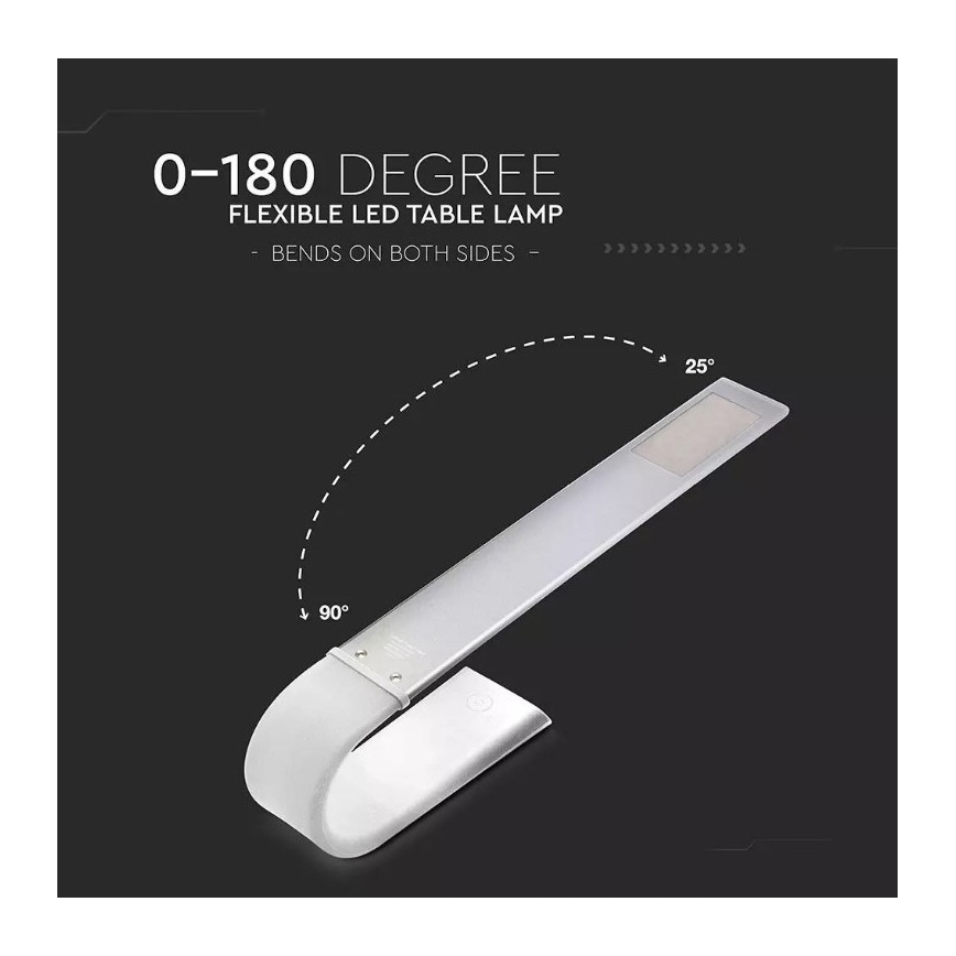 LED Flexibler dimmbarer Tischleuchte LED/6,5W/5V 2000 mAh 3000K/4500K/6000K