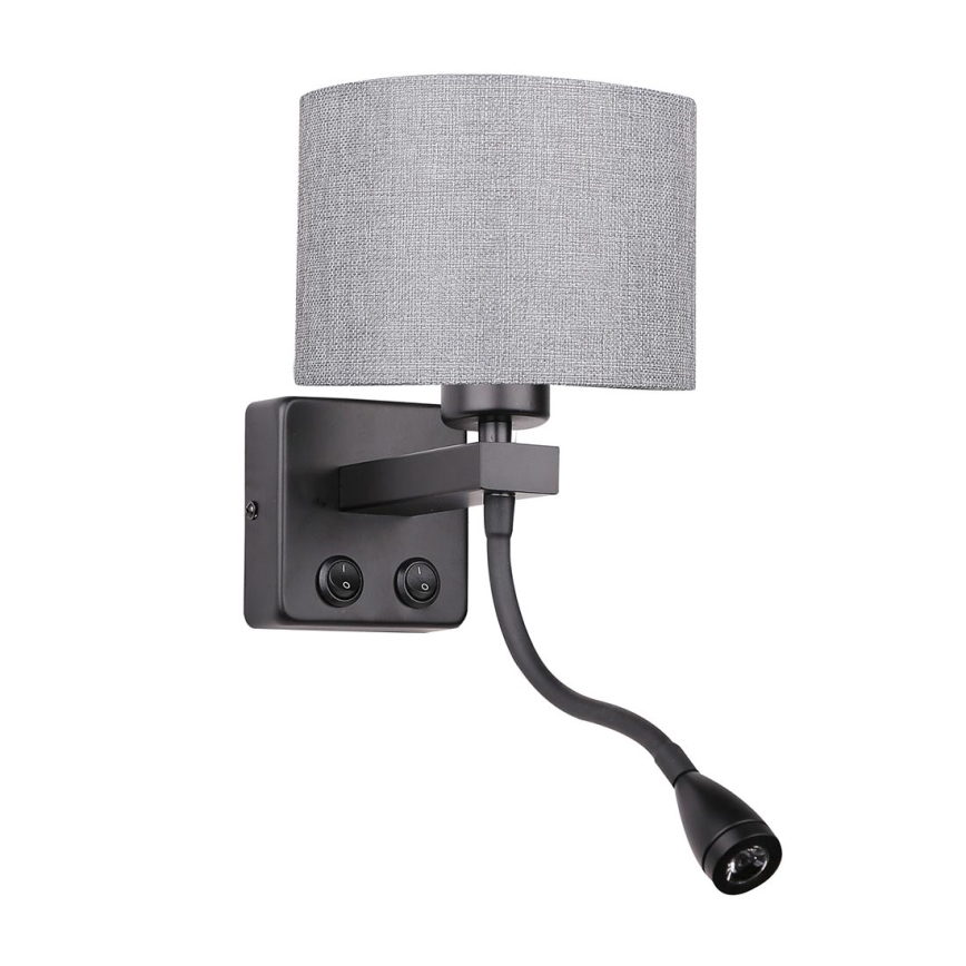 LED Flexibles Leuchtmittel POLO 1xE27/40W+LED/2W 230V Schwarz