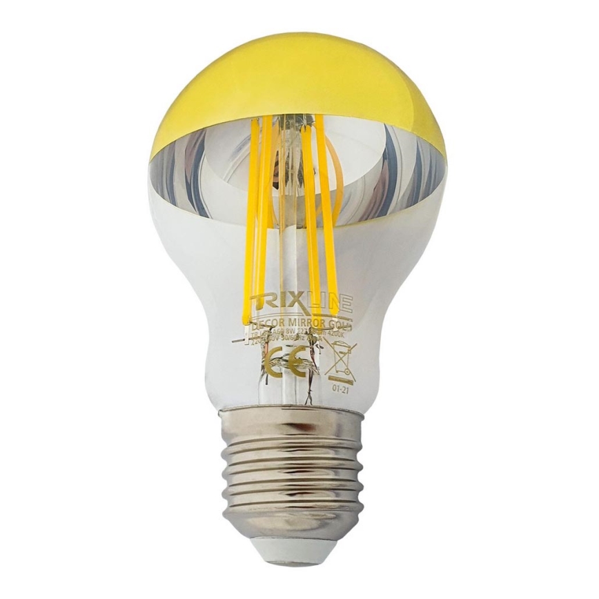 LED-Glühbirne mit Spiegelkappe DECOR MIRROR A60 E27/8W/230V 4200K gold
