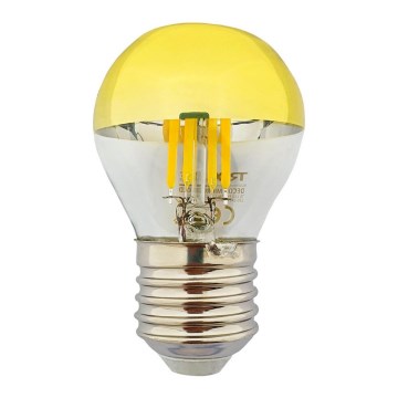 LED-Glühbirne mit Spiegelkappe DECOR MIRROR P45 E27/5W/230V 4200K gold