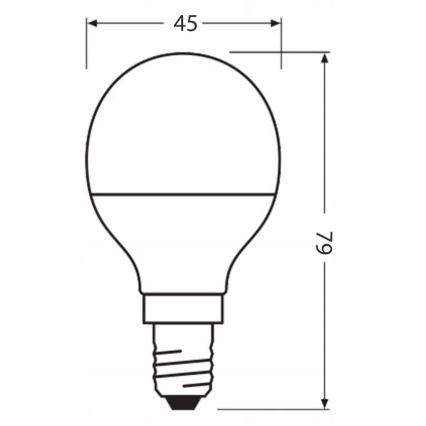 LED-Glühbirne aus recyceltem Kunststoff P45 E14/4,9W/230V 2700K - Ledvance