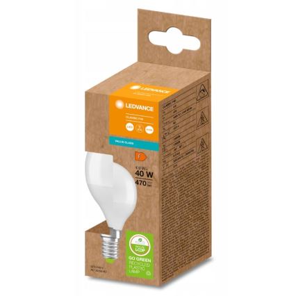 LED-Glühbirne aus recyceltem Kunststoff P45 E14/4,9W/230V 4000K - Ledvance